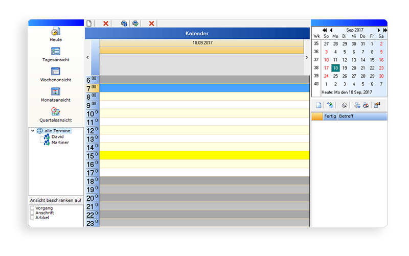 Terminplaner, Kalender und Makrofunktion Bild
